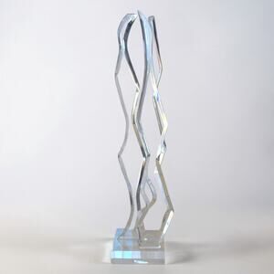 Vintage Lucite Abstract Sculpture Large 28 Inch Acrylic Modernist Art Signed 78